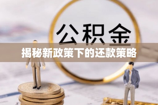 谢通门揭秘新政策下的还款策略