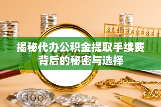 谢通门揭秘代办公积金提取手续费背后的秘密与选择