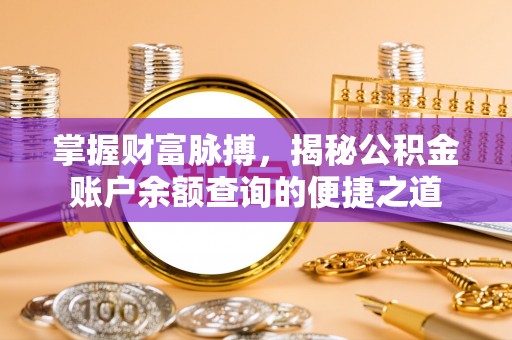 谢通门掌握财富脉搏，揭秘公积金账户余额查询的便捷之道